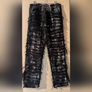 Forever 21 Destroyed Bleach Dye Slim-Fit Jeans